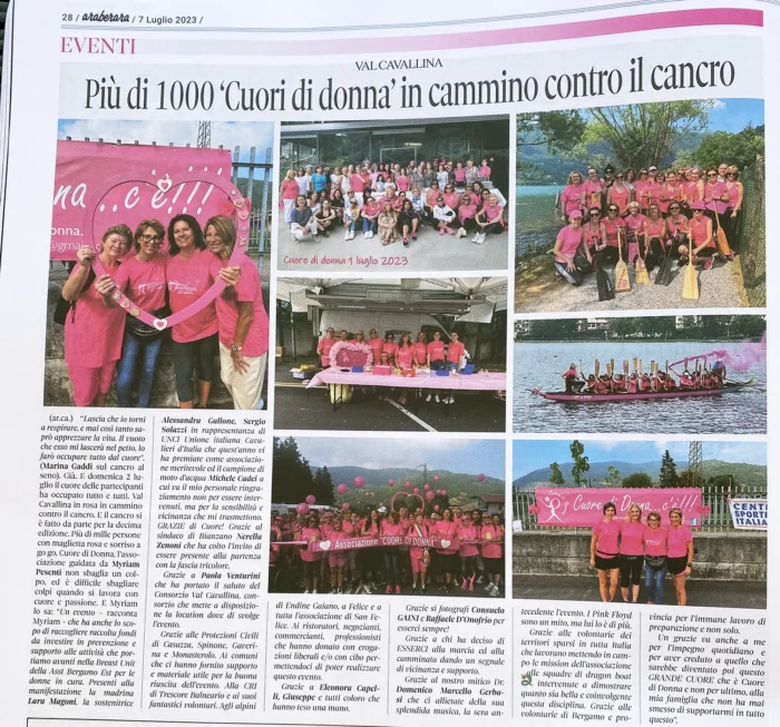 Più di 1000 Cuori di Donna in cammino contro il cancro | Rassegna Stampa | Associazione Cuore di Donna