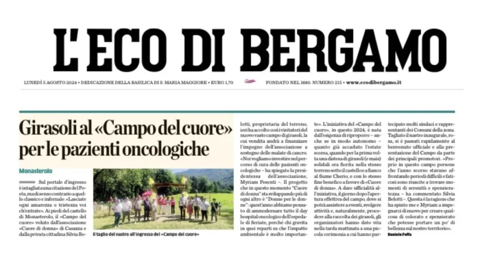 Girasoli al Campo del Cuore per le pazienti oncologiche | Rassegna Stampa | Associazione Cuore di Donna