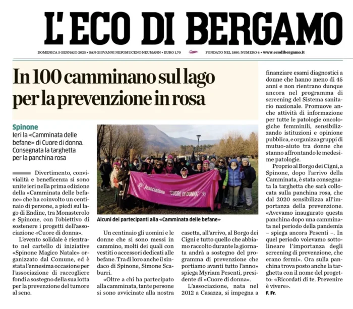 In 100 camminano sul lago per la prevenzione in rosa | Rassegna Stampa | Associazione Cuore di Donna