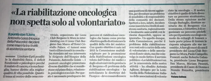 La riabilitazione oncologica non spetta solo al volontariato | Rassegna Stampa | Associazione Cuore di Donna