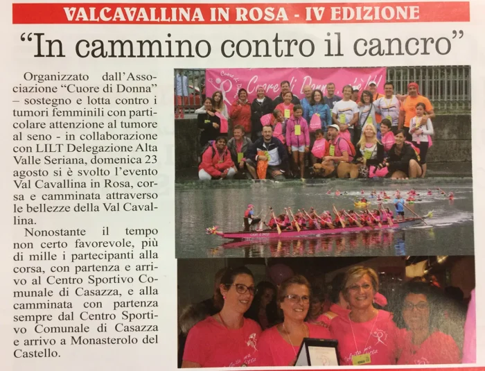 Val Cavallina in Rosa IV Edizione - In cammino contro il cancro | Rassegna Stampa | Associazione Cuore di Donna