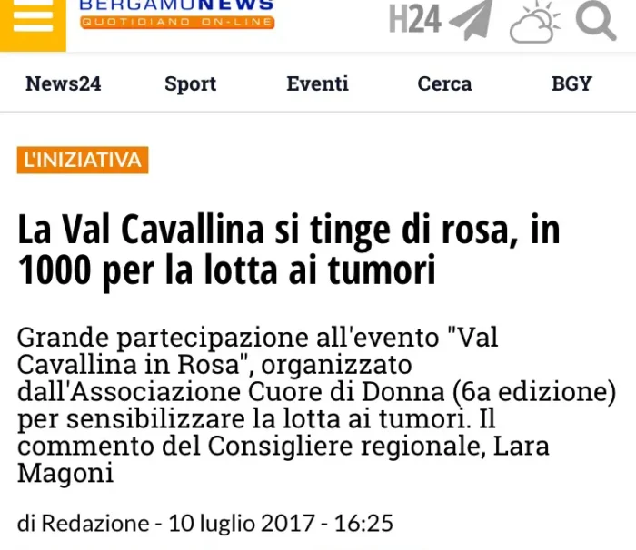La Val Cavallina si tinge di Rosa, in 1000 per la lotta ai tumori | Rassegna Stampa | Associazione Cuore di Donna