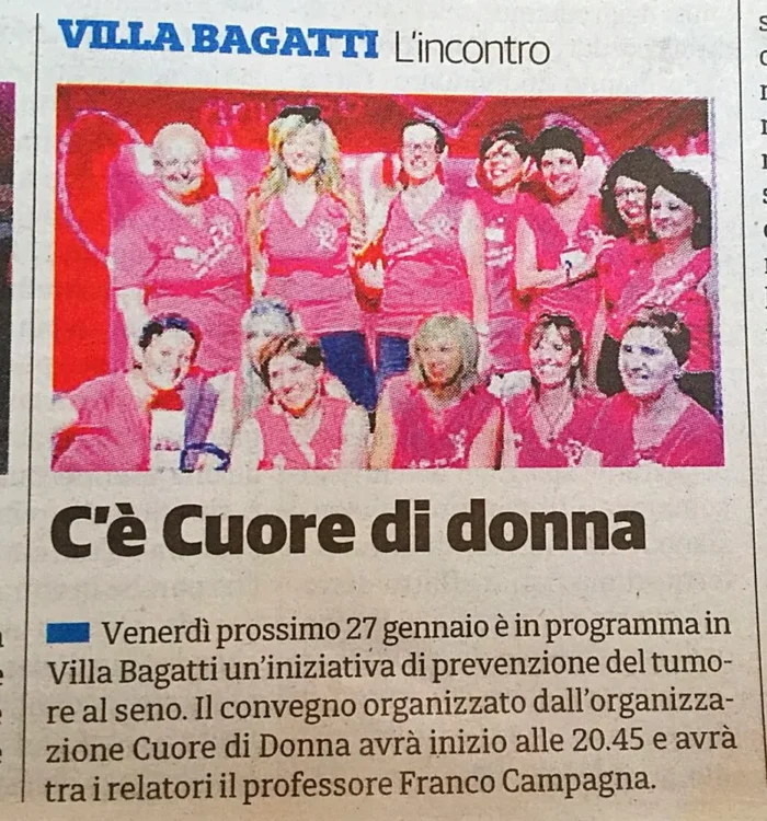 Villa Bagatti - C'è Cuore di Donna | Rassegna Stampa | Associazione Cuore di Donna