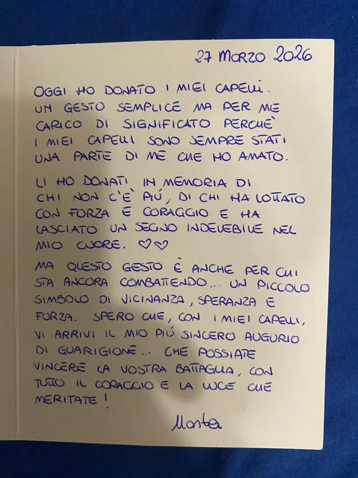 Lettera Donazione Capelli | Capelli Donati | Progetto DONAMI: Capelli per la Vita | Associazione Cuore di Donna