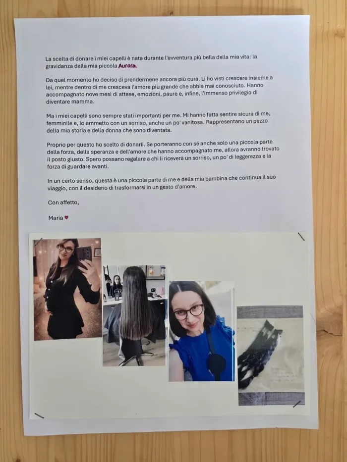 Lettera - Donazione Capelli | Capelli Donati | Progetto DONAMI: Capelli per la Vita | Associazione Cuore di Donna