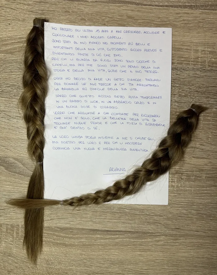 Trecce Donate e Lettera Donazione | Capelli Donati | Progetto DONAMI: Capelli per la Vita | Associazione Cuore di Donna